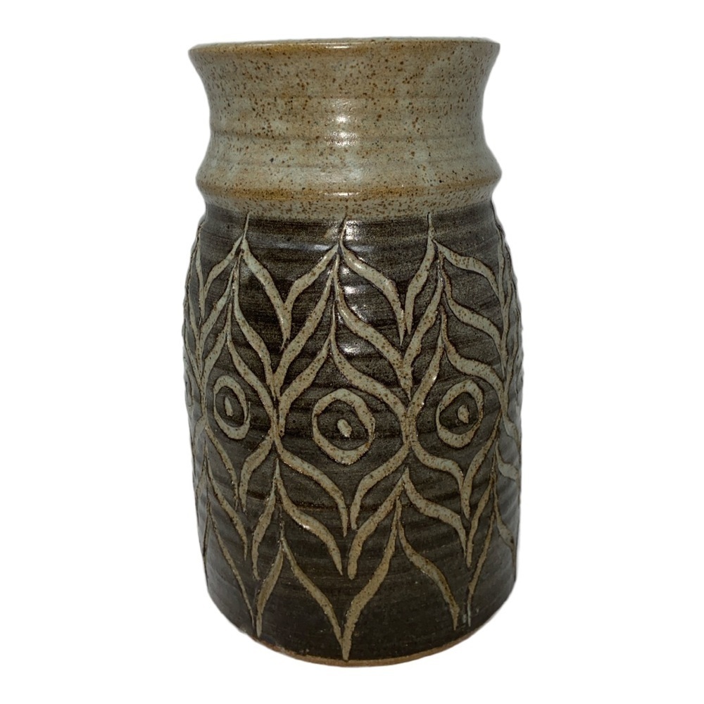 Rustic Hand Made Clay Glazed Pottery Home Decor Vase 5”x9”